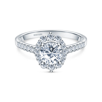 Elegant Round Graduated Halo Diamond Engagement Ring