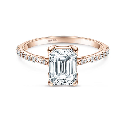 Cathedral Hidden Halo Solitaire Diamond Engagement Ring