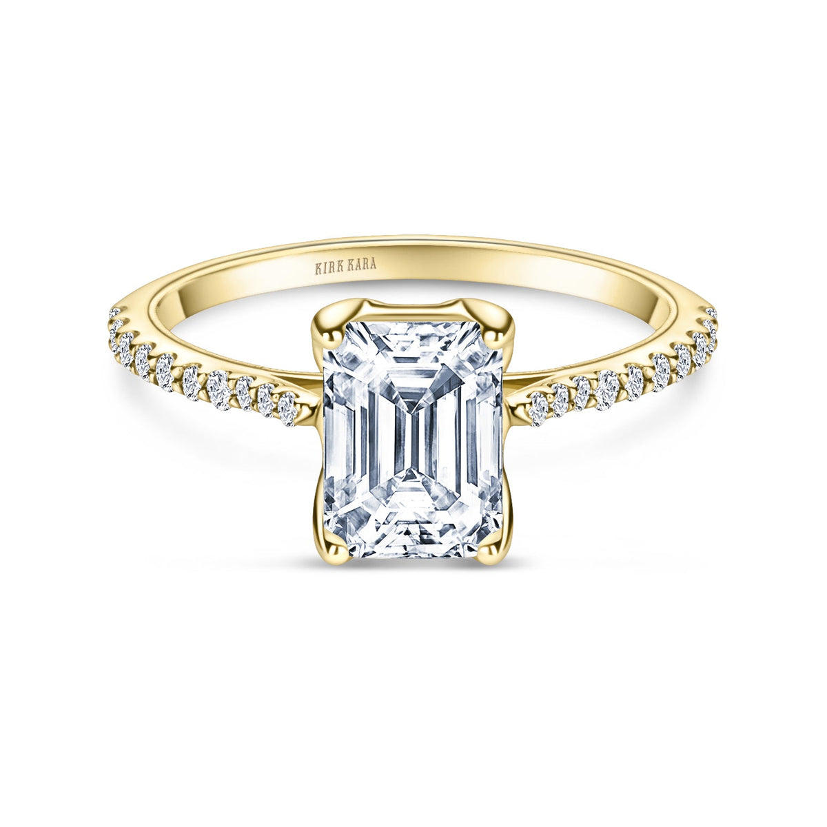 Cathedral Hidden Halo Solitaire Diamond Engagement Ring