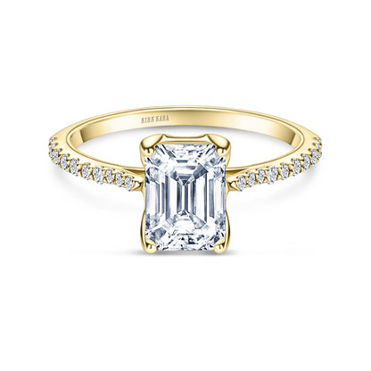 Cathedral Hidden Halo Solitaire Diamond Engagement Ring