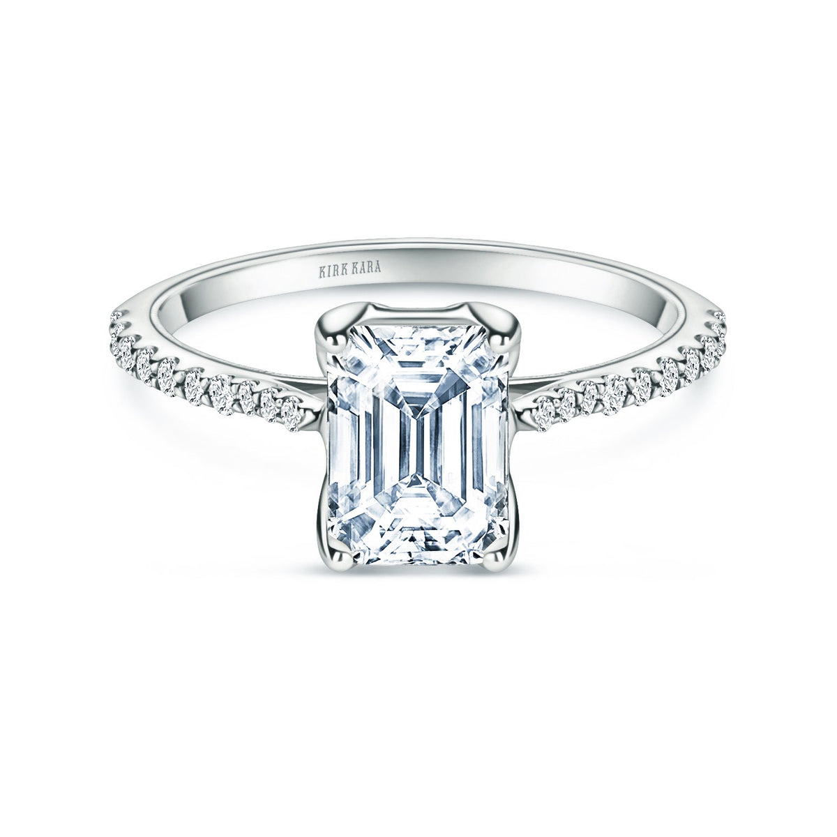 Cathedral Hidden Halo Solitaire Diamond Engagement Ring