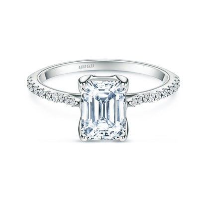 Cathedral Hidden Halo Solitaire Diamond Engagement Ring