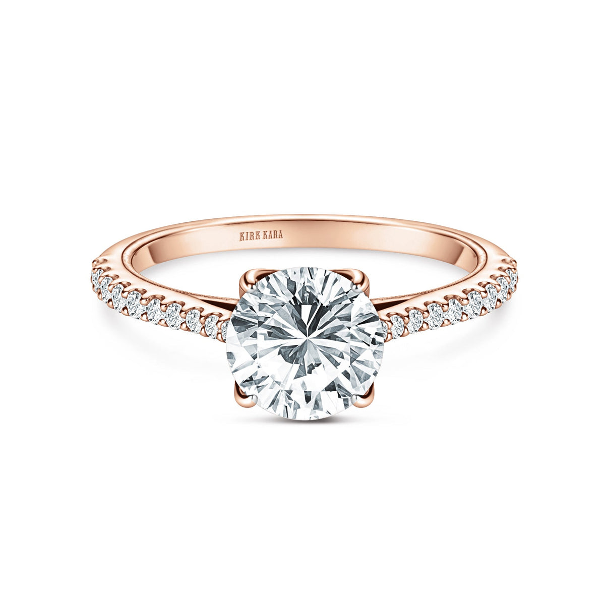 Cathedral Hidden Halo Solitaire Diamond Engagement Ring