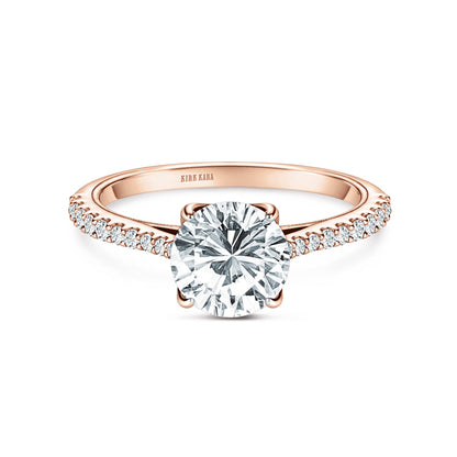 Cathedral Hidden Halo Solitaire Diamond Engagement Ring