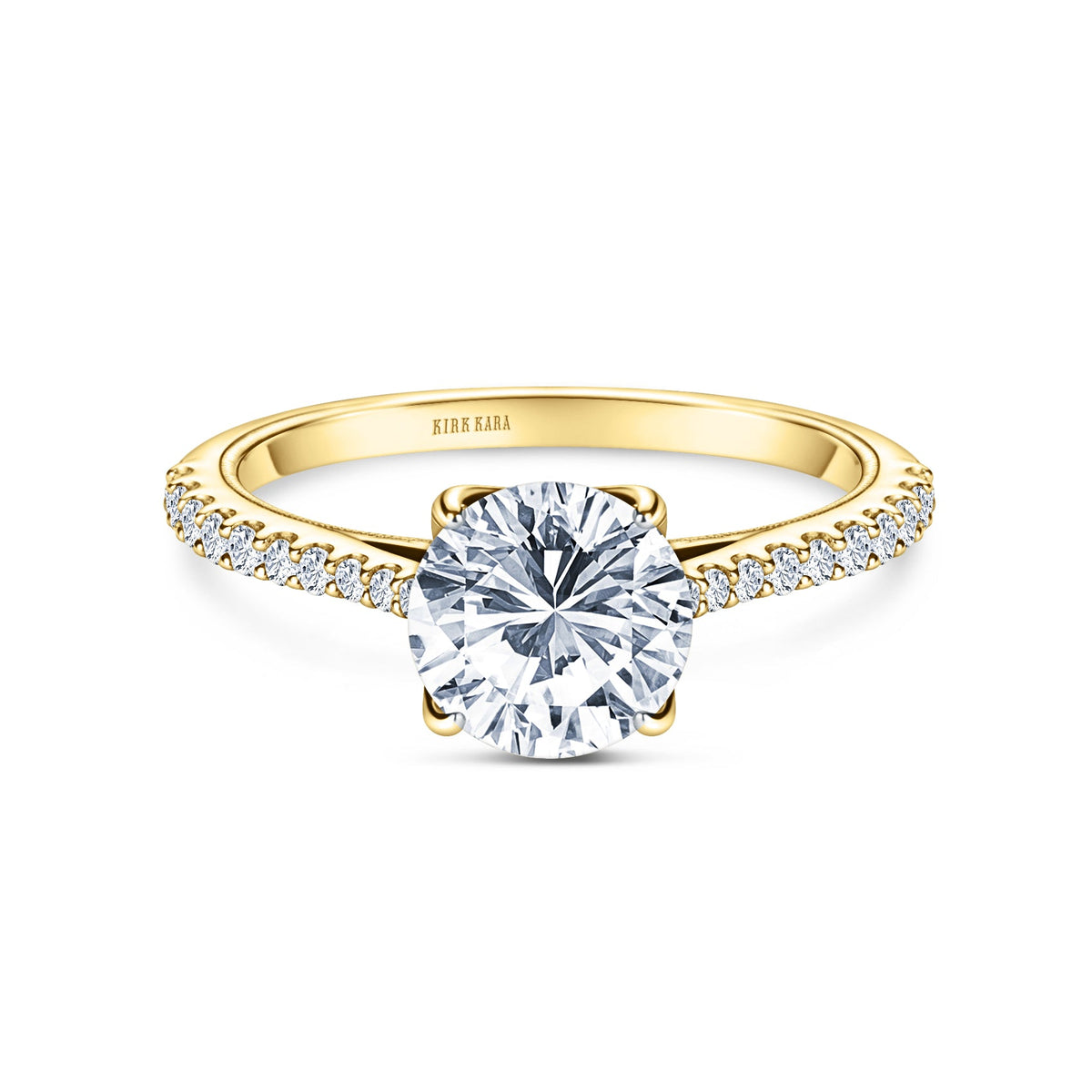 Cathedral Hidden Halo Solitaire Diamond Engagement Ring