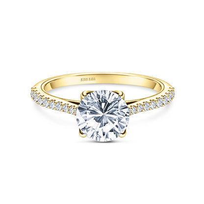 Cathedral Hidden Halo Solitaire Diamond Engagement Ring