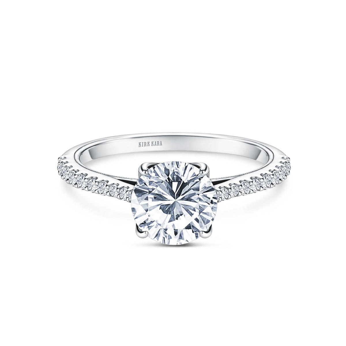 Cathedral Hidden Halo Solitaire Diamond Engagement Ring