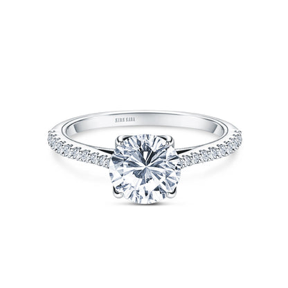 Cathedral Hidden Halo Solitaire Diamond Engagement Ring