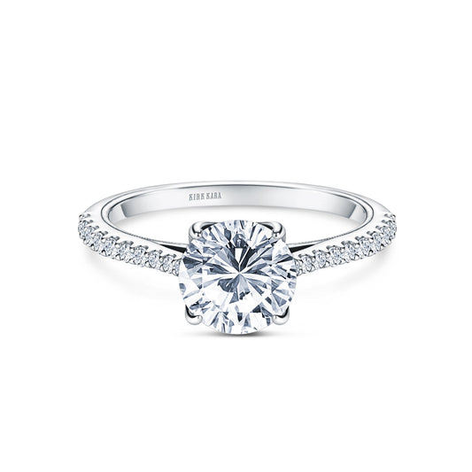Cathedral Hidden Halo Solitaire Diamond Engagement Ring