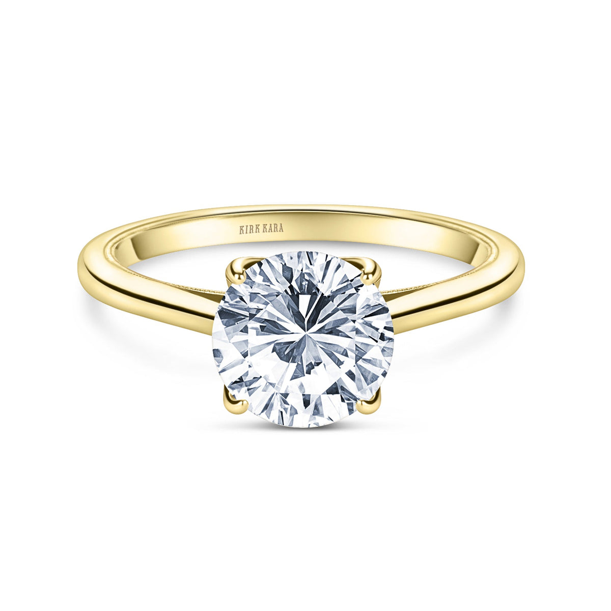 Cathedral Hidden Halo Solitaire Engagement Ring