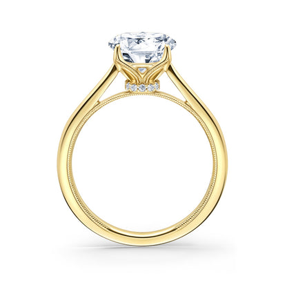 Cathedral Hidden Halo Solitaire Engagement Ring