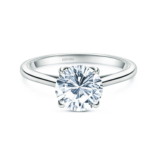 Cathedral Hidden Halo Solitaire Engagement Ring