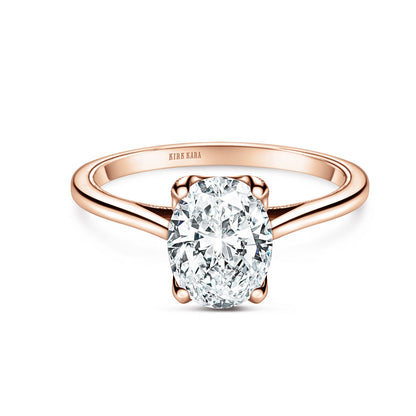 Cathedral Hidden Halo Solitaire Engagement Ring