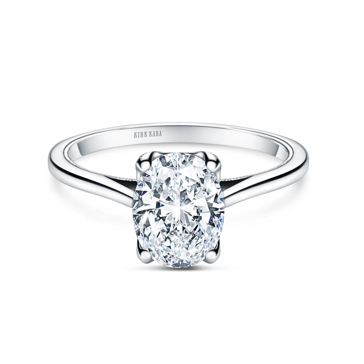 Cathedral Hidden Halo Solitaire Engagement Ring