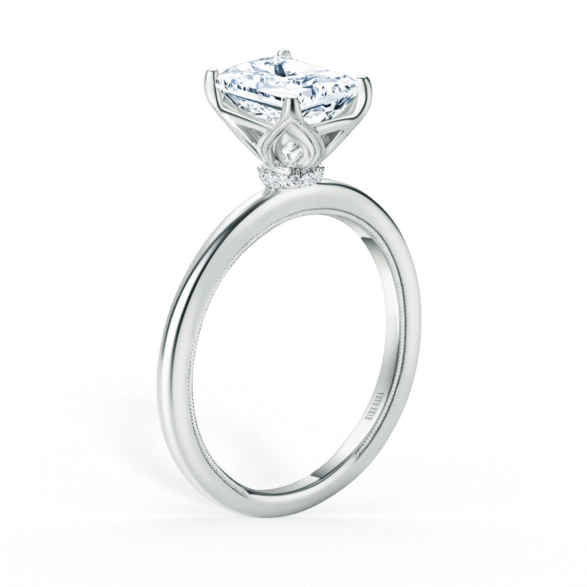 Hidden Halo Solitaire Engagement Ring
