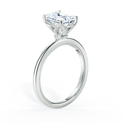 Hidden Halo Solitaire Engagement Ring