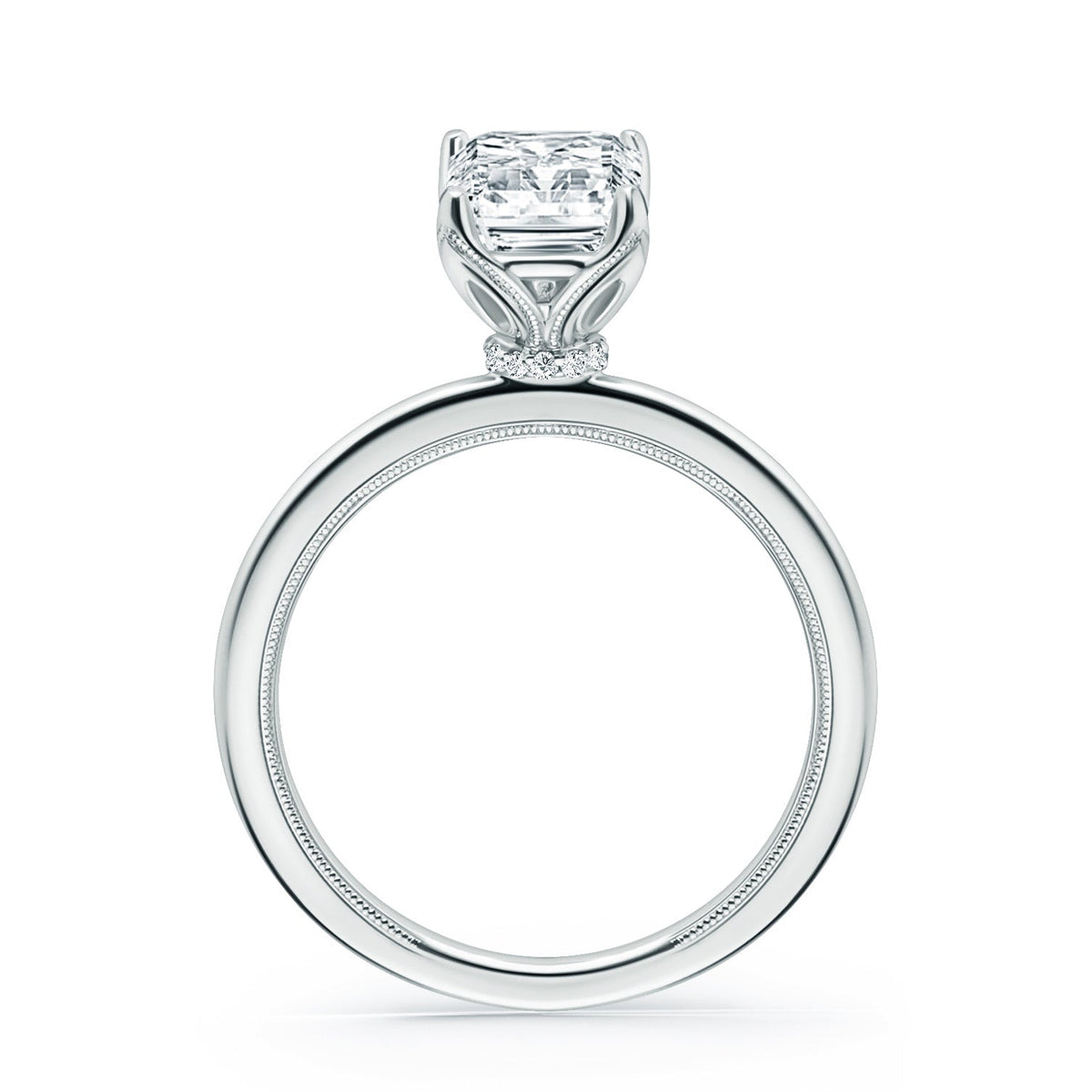 Hidden Halo Solitaire Engagement Ring