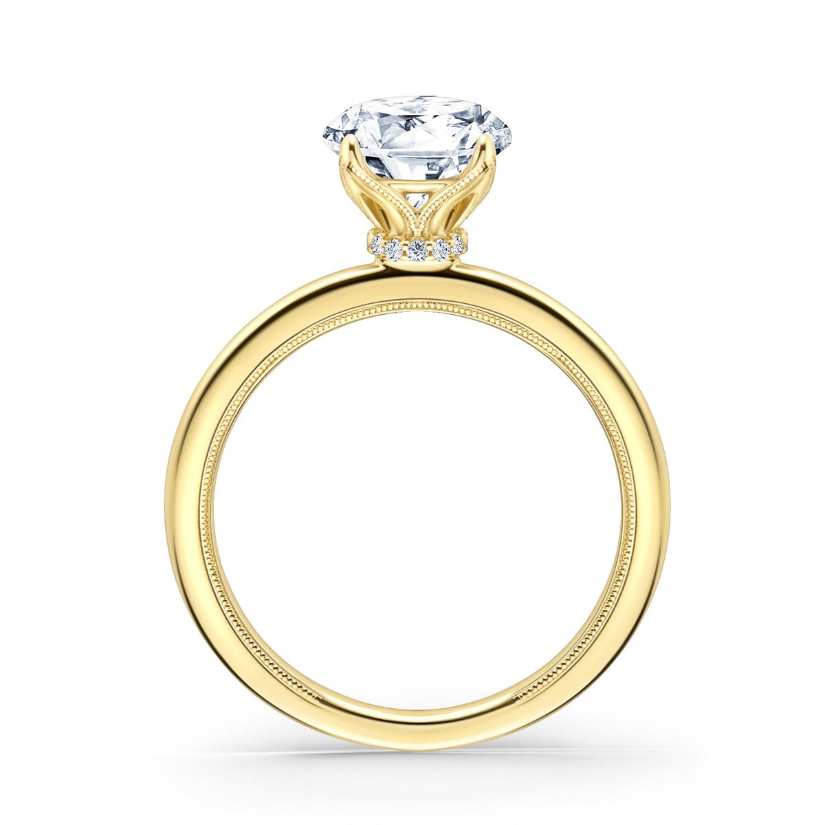 Hidden Halo Solitaire Engagement Ring