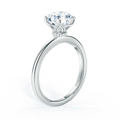 Hidden Halo Solitaire Engagement Ring