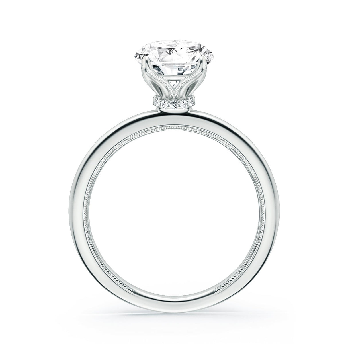Hidden Halo Solitaire Engagement Ring