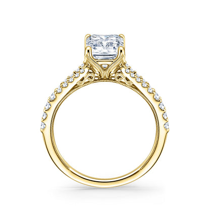 Classic Split Shank Filigree Diamond Engagement Ring