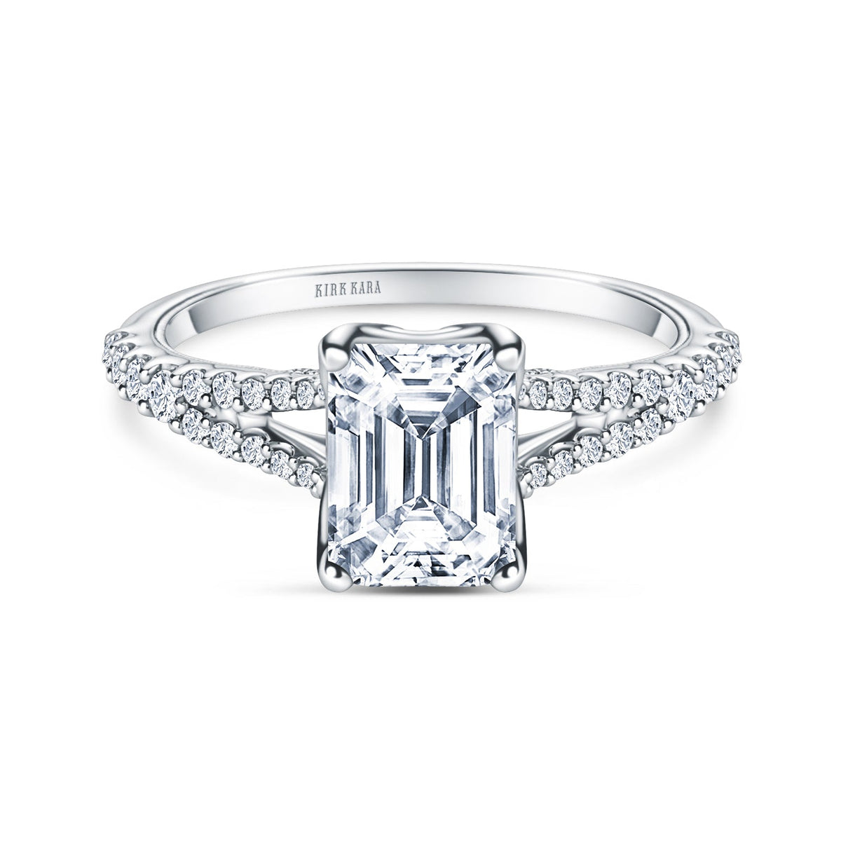 Classic Split Shank Filigree Diamond Engagement Ring