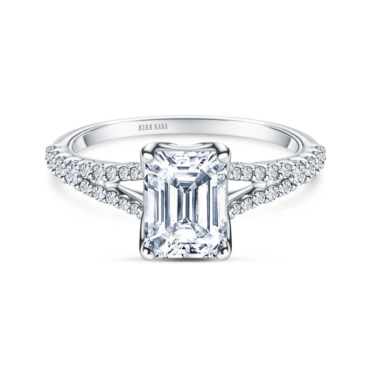Classic Split Shank Filigree Diamond Engagement Ring