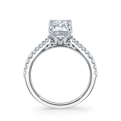 Classic Split Shank Filigree Diamond Engagement Ring