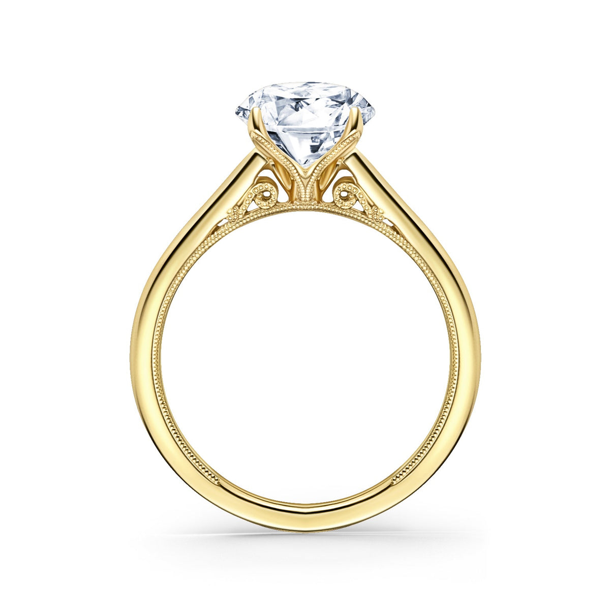 Classic Split Shank High Polish Engagement Ring
