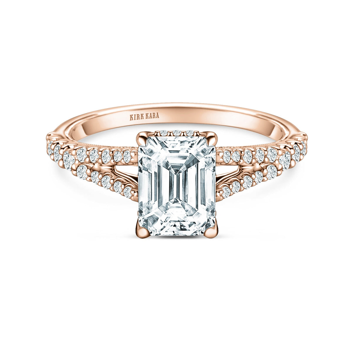 Classic Split Shank Hidden Halo Diamond Engagement Ring