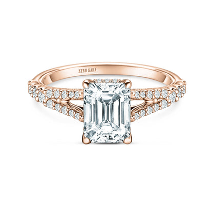 Classic Split Shank Hidden Halo Diamond Engagement Ring