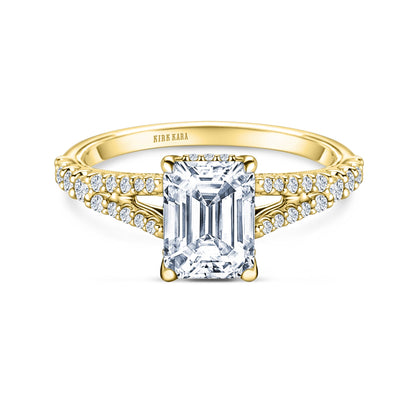 Classic Split Shank Hidden Halo Diamond Engagement Ring