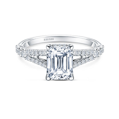 Classic Split Shank Hidden Halo Diamond Engagement Ring