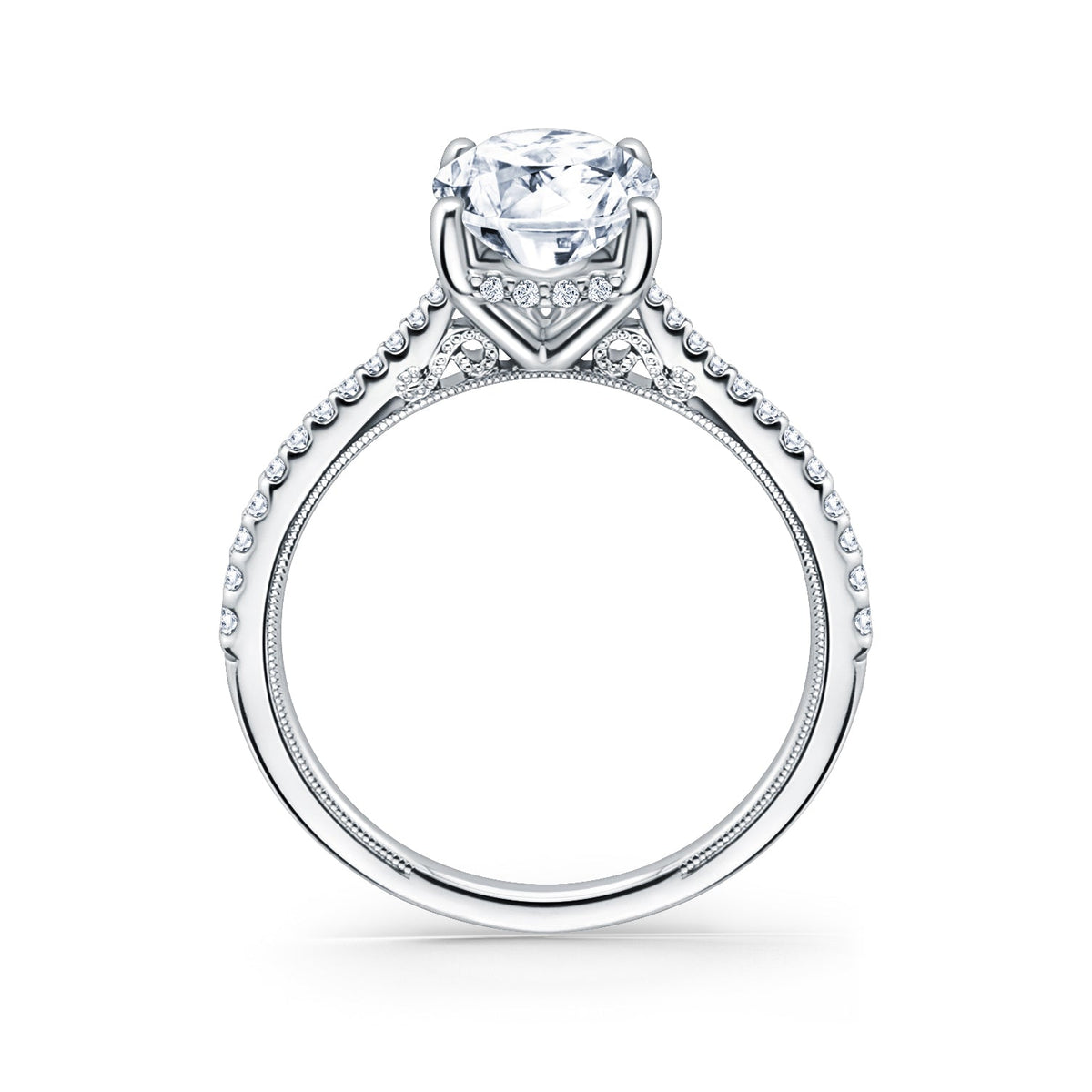 Hidden Halo Classic Solitaire Diamond Engagement Ring