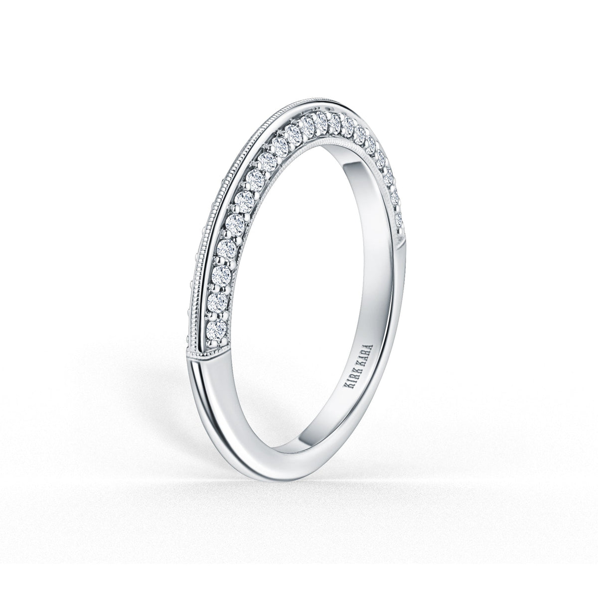 Knife Edge Milgrain Diamond Wedding Band