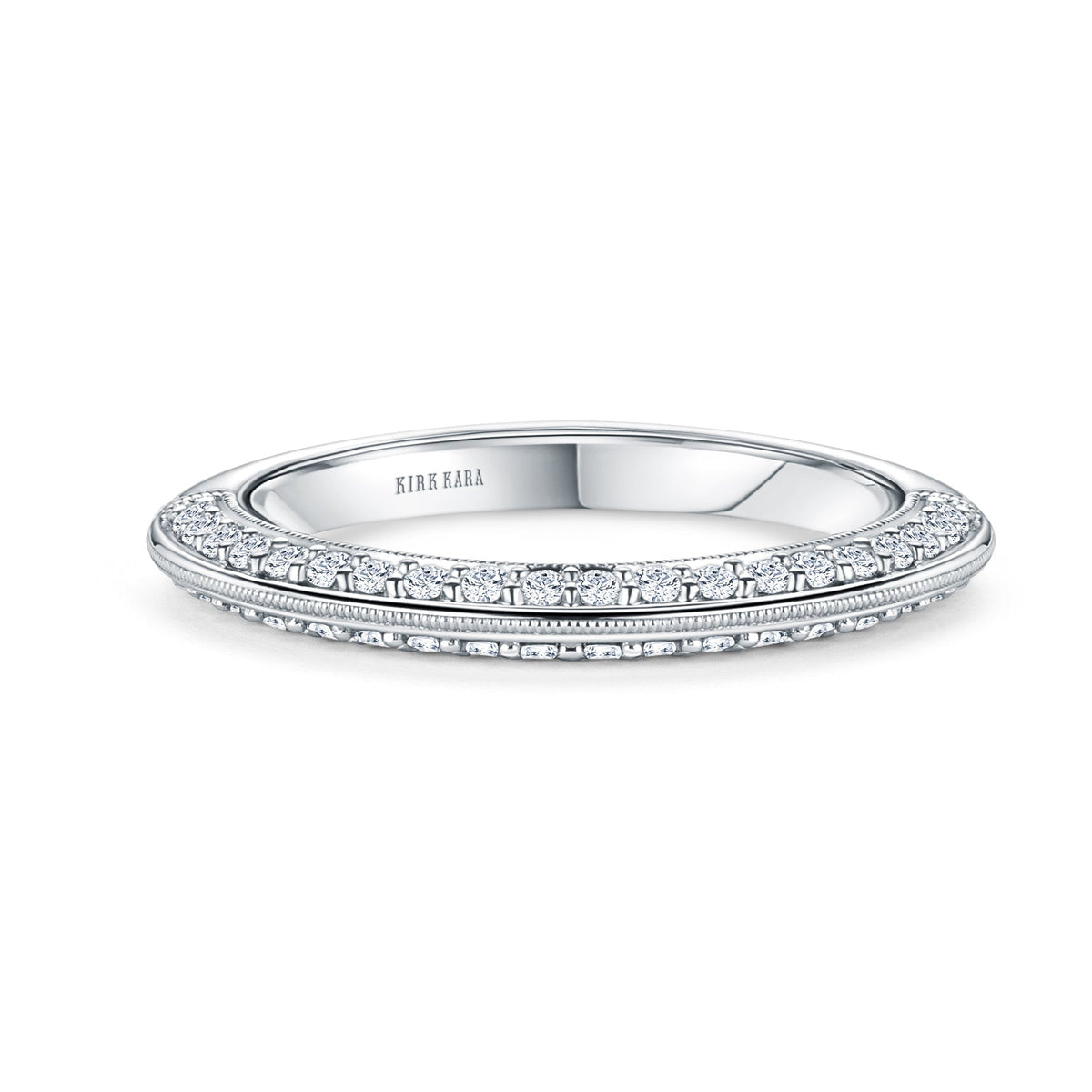 Knife Edge Milgrain Diamond Wedding Band