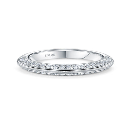 Knife Edge Milgrain Diamond Wedding Band