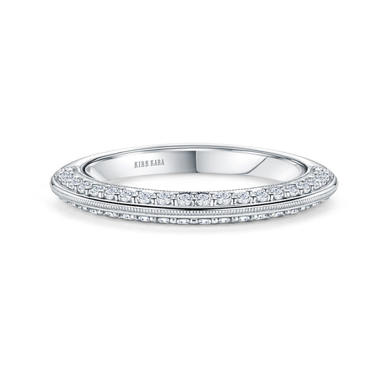 Knife Edge Milgrain Diamond Wedding Band