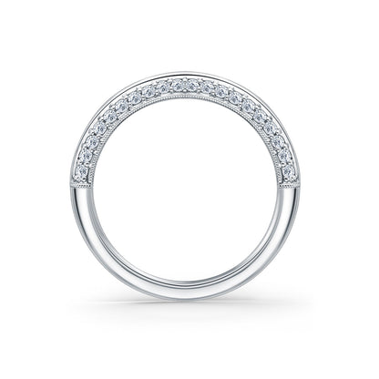 Knife Edge Milgrain Diamond Wedding Band
