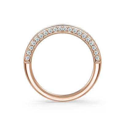 Knife Edge Milgrain Diamond Wedding Band