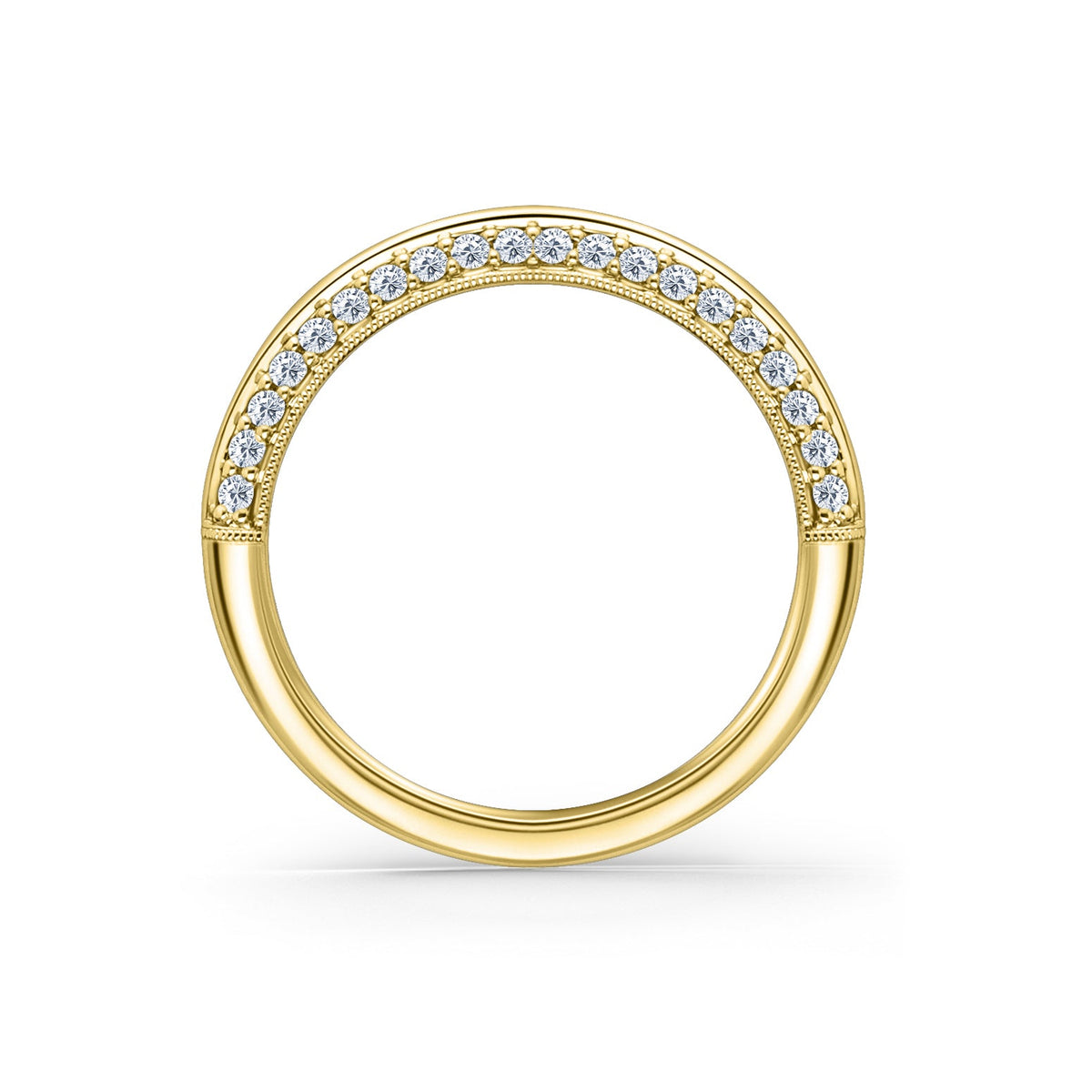 Knife Edge Milgrain Diamond Wedding Band