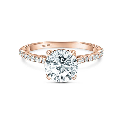 Cathedral Filigree Hidden Halo Diamond Engagement Ring