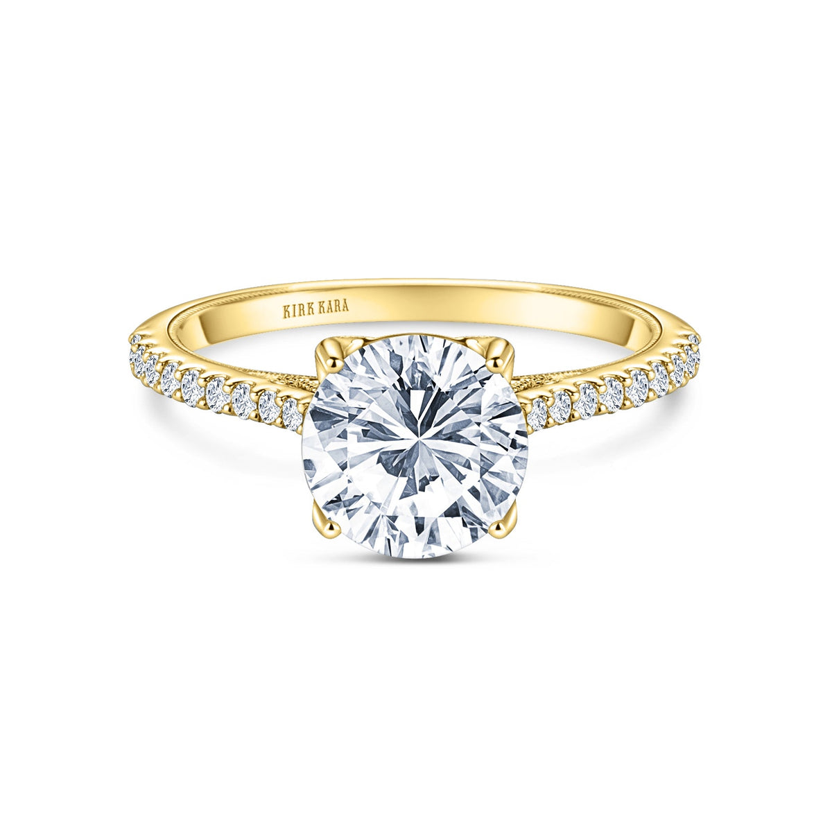Cathedral Filigree Hidden Halo Diamond Engagement Ring