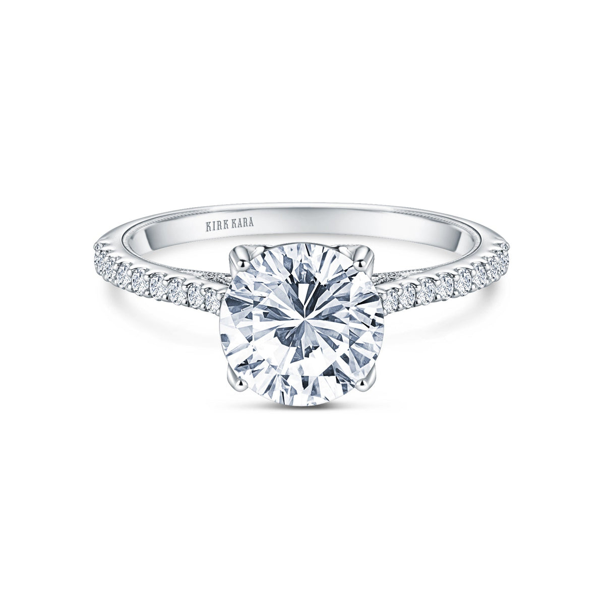 Cathedral Filigree Hidden Halo Diamond Engagement Ring
