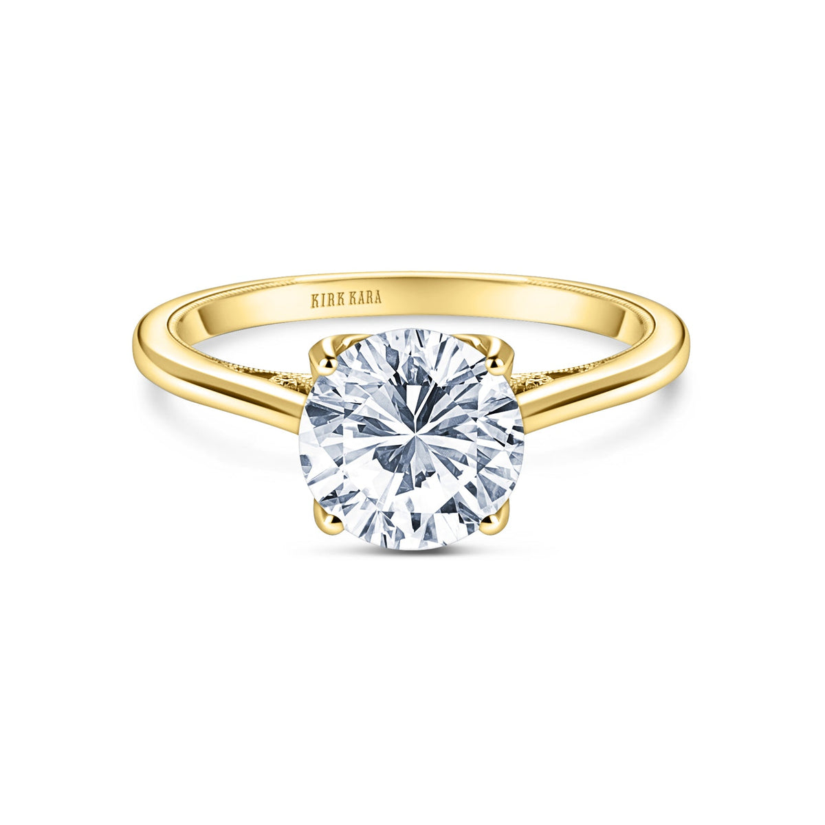 Cathedral Filigree Hidden Halo Solitaire Engagement Ring