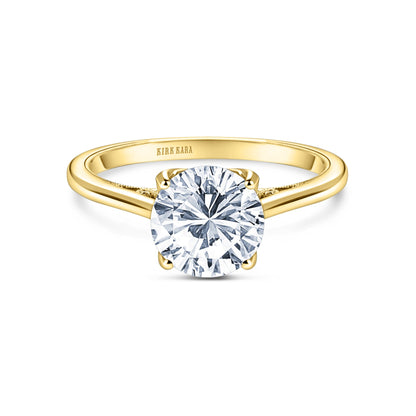 Cathedral Filigree Hidden Halo Solitaire Engagement Ring