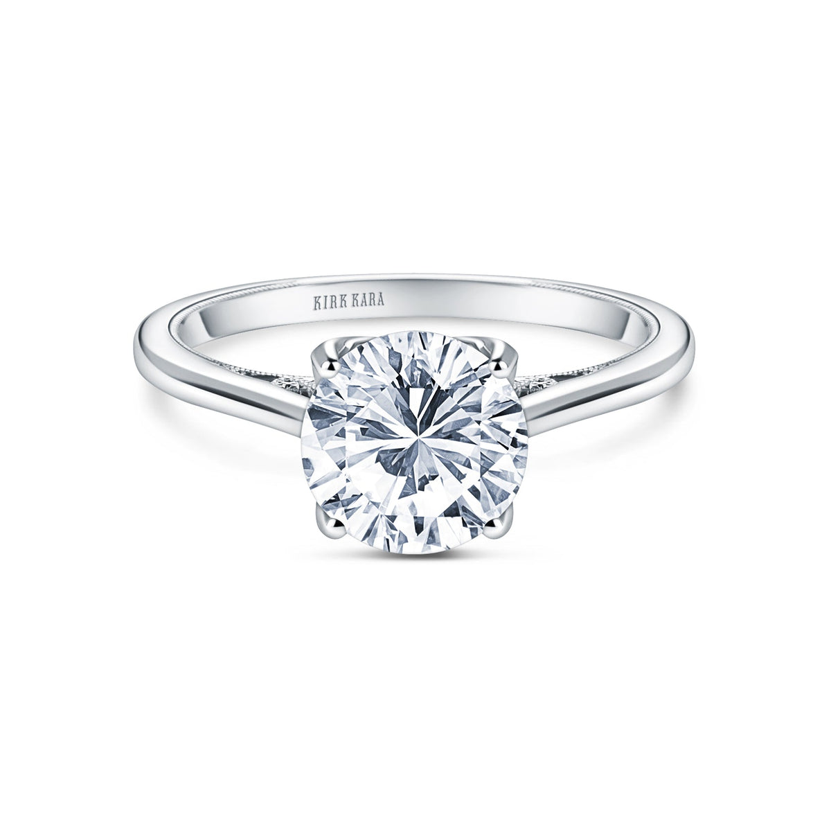 Cathedral Filigree Hidden Halo Solitaire Engagement Ring
