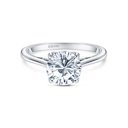 Cathedral Filigree Hidden Halo Solitaire Engagement Ring