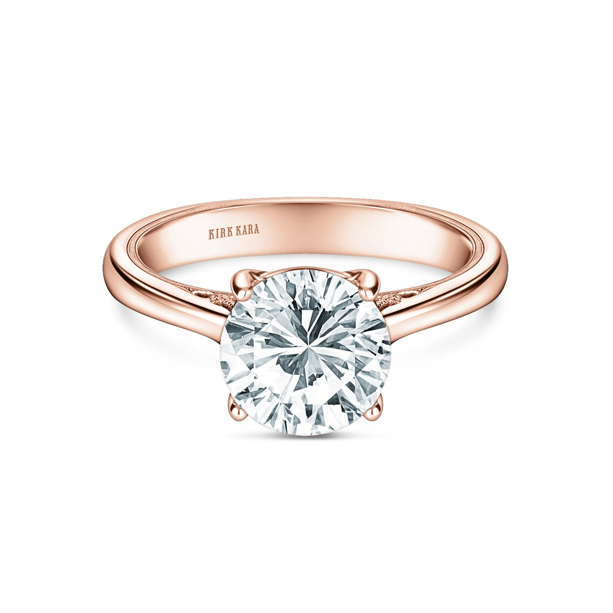 Wide Classic Filigree Milgrain Solitaire Engagement Ring