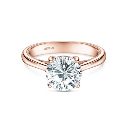 Wide Classic Filigree Milgrain Solitaire Engagement Ring
